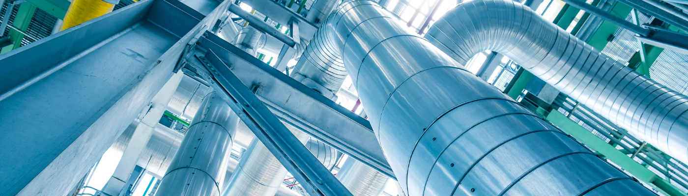 Steam piping with thermal insulation in boiler of power plant 