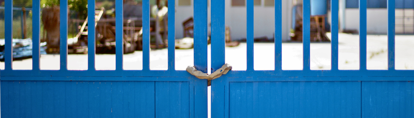 Closed factory gate 