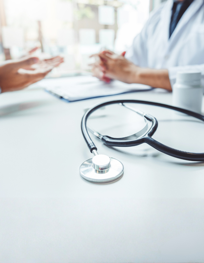 Doctor and patient consulting