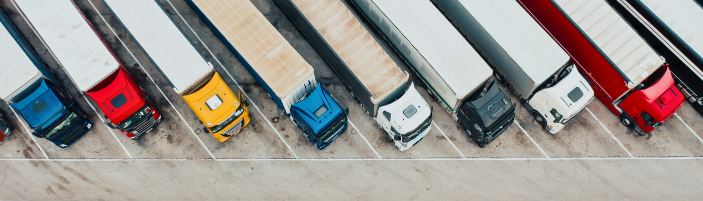 Trucks parked at truck stop