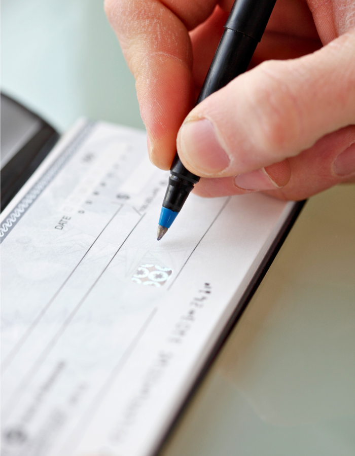 Issuing a cheque