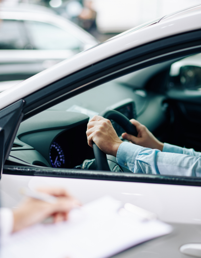 Hands on steering wheel