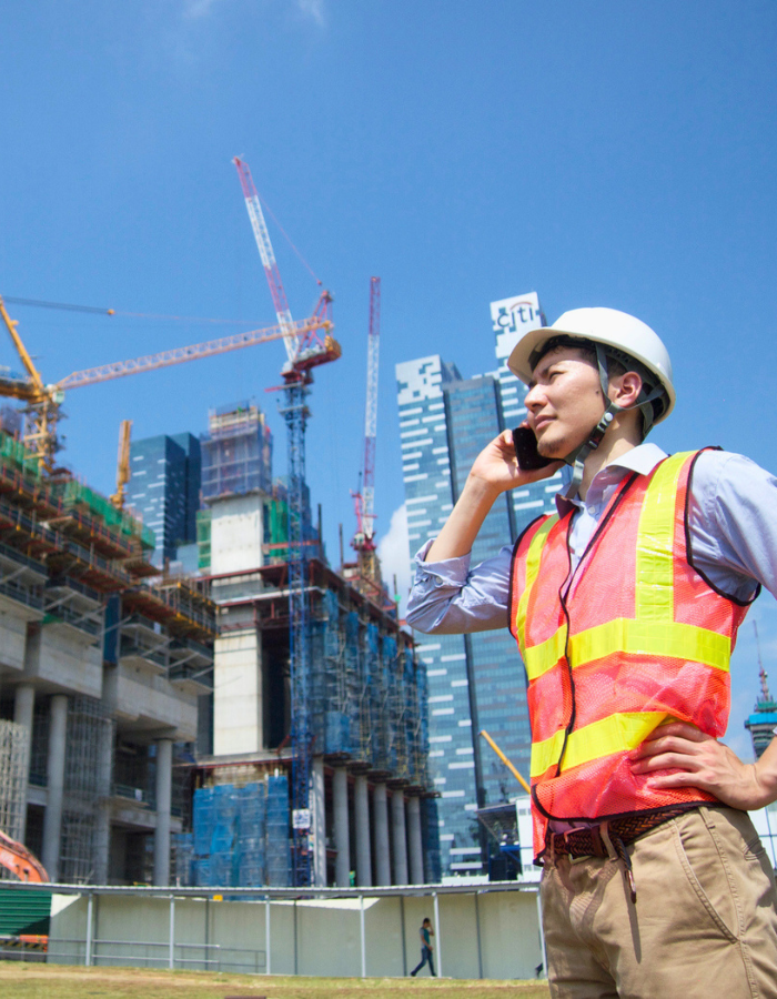 Chinese worker on a call
